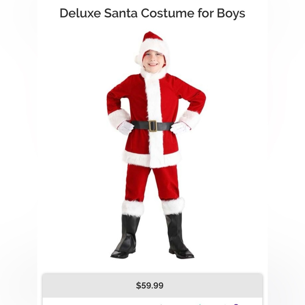Festive Boys' Santa Suit with Belt